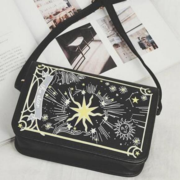 Handbags - New Tarot Card Black Purse "The Star"